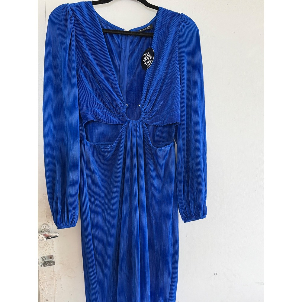 Jolie & Joy NWT Royal Blue Pleated Cutout Side Wide Leg Pants Women's XL